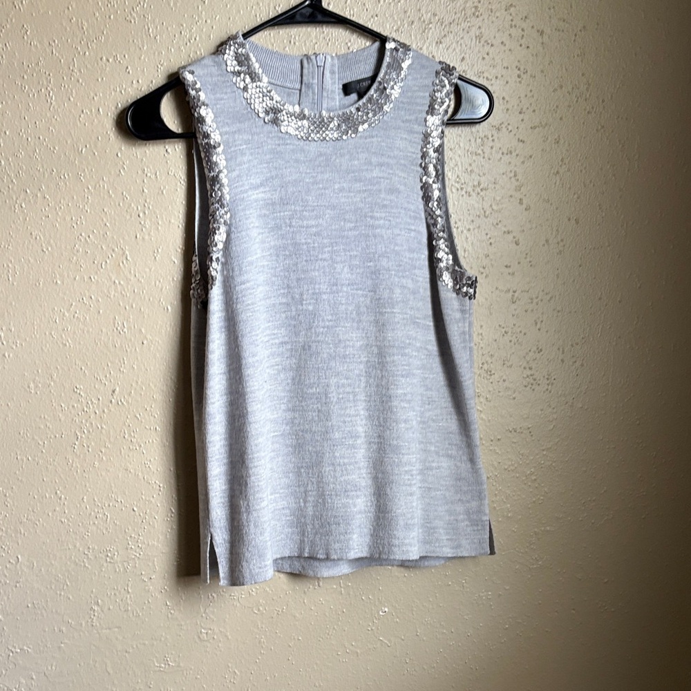 J. Crew Gray Tank Top with Sequin Accents